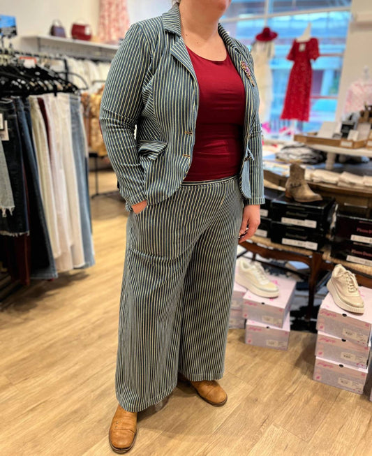 Aratta - Alaia Striped Denim Blazer