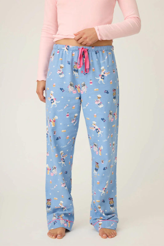 Pj Salvage - Baked Woof Love Dog Print Flannel Pants
