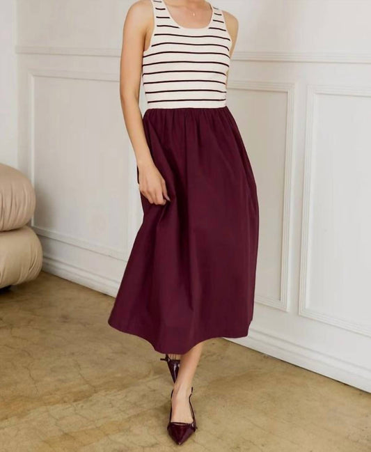 Kld. Signature - Striped Contrast Midi Dress