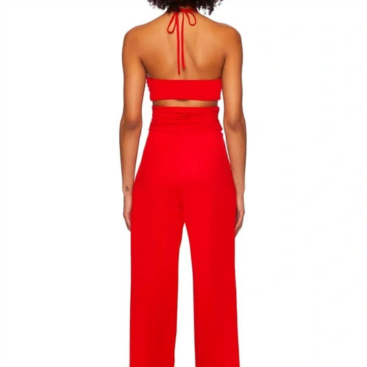 Susana Monaco - Square String Halter Flare Leg Jumpsuit