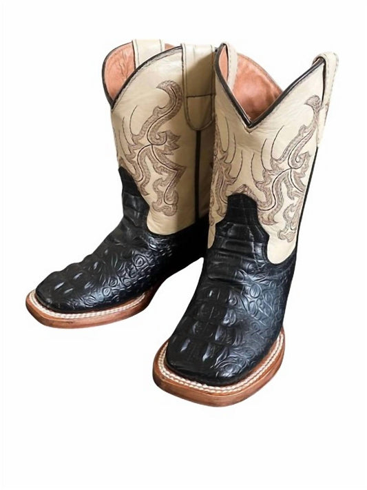 Tanner Mark - Kids Boy's Caiman Hornback Print Boots