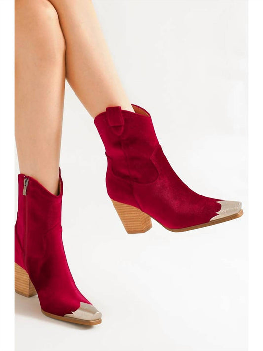 Beast Fashion - Women's Dakota Velvet Western Booties