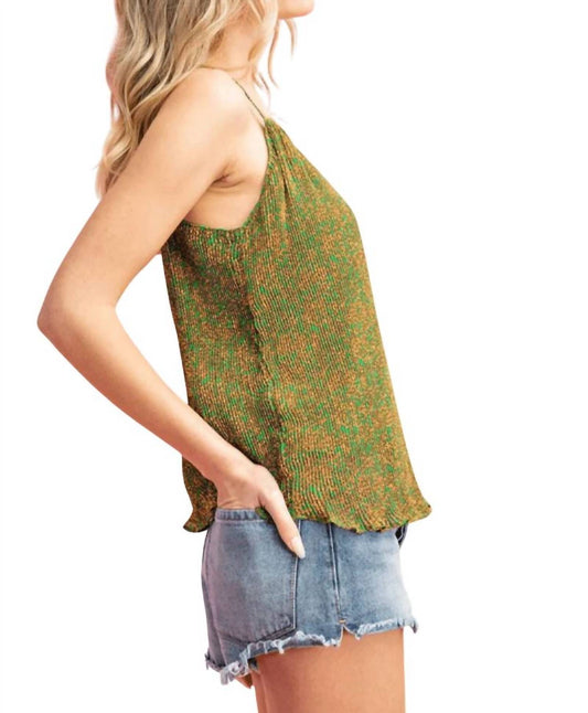 Eesome - Esmeralda Pleated Cami Top With Lettuce Hemline