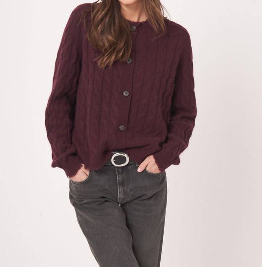 Repeat Cashmere - Organic Cashmere Cable Knit With Fringes Cardigan
