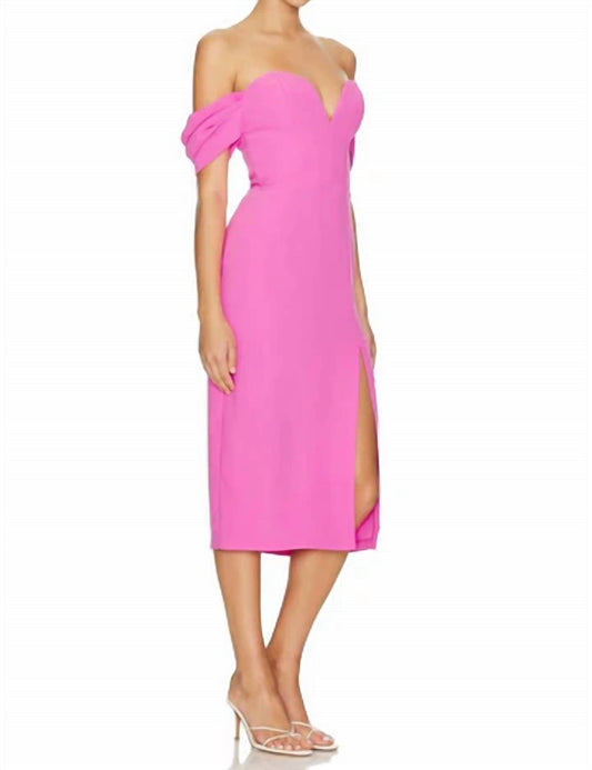 Amanda Uprichard - VICTORIA OFF SHOULDER MIDI DRESS