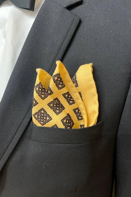 Robert Keyte - Men's Wheat Silk Pocket Square