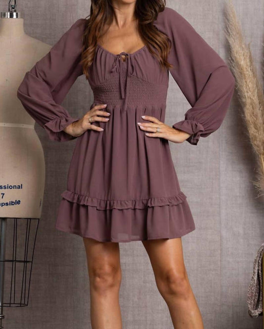 She + Sky - Mini Boho Casual Dress
