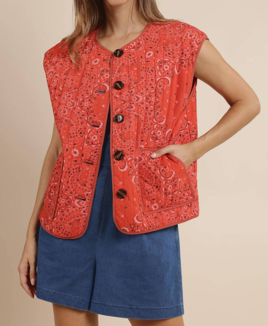 Sage The Label - Music Fest Cotton Bandana Print Quilt Vest