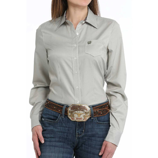 Cinch - Women's Tencel Stripe Button Down Long Sleeve Shirt