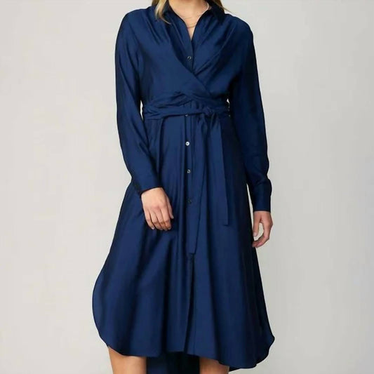 Current Air - Long Sleeve Spread Collar Button Down Shirt Dress