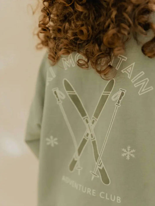 Babysprouts - Kids Boxy Ski Mountain Pine Sweatshirt