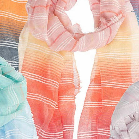 Elsie & Zoey - Women's Striped Multi Colored Scarf