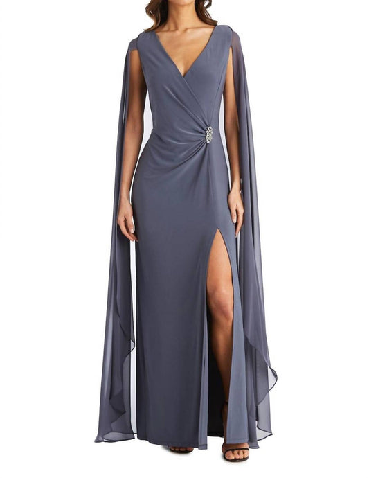 R&M Richards - Chiffon Duster Cape Gown