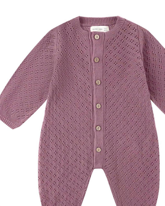 Quincy Mae - Kid's Organic Long Sleeve Bubble Romper