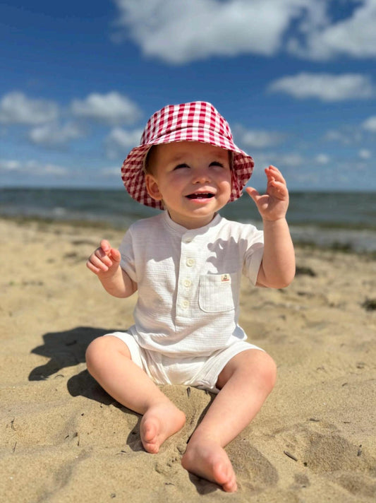 Me & Henry - Boy's Camborne Henley Ribbed Romper