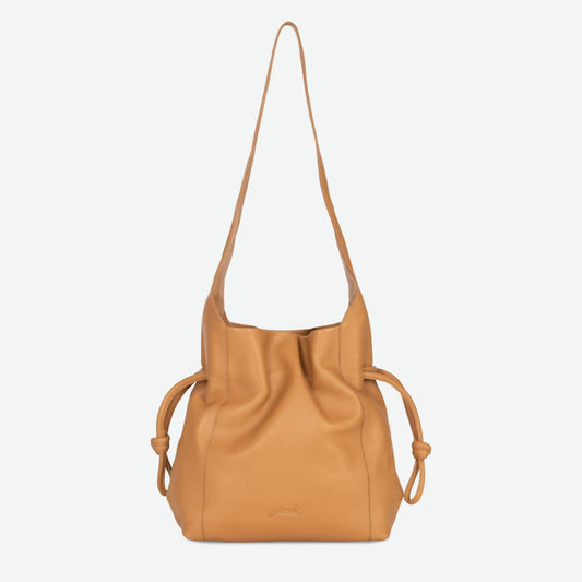 Per Lei New York - Women's Seneca Leather Drawstring Shoulder Bag