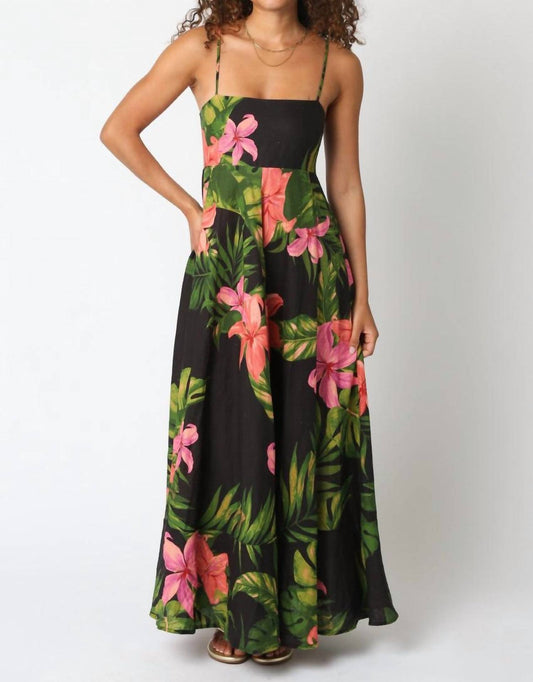 Olivaceous - Floral Maxi Dress