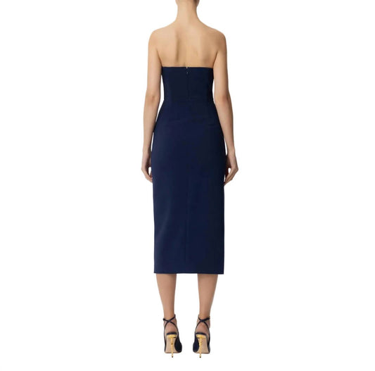 Elisabetta Franchi - Strapless Crepe Sheath Dress