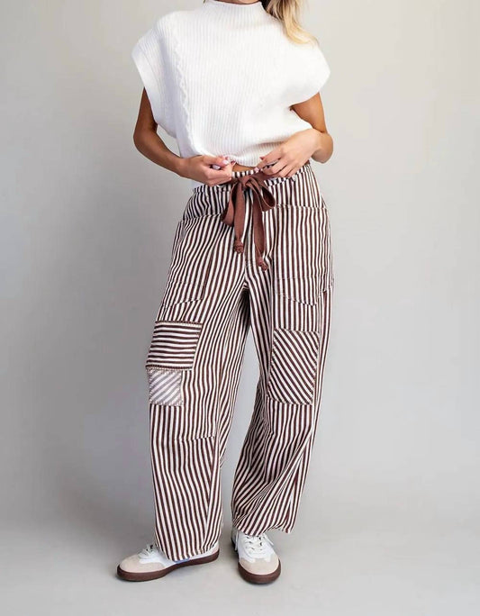Ee:Some - Mads Striped Drawstring Pants