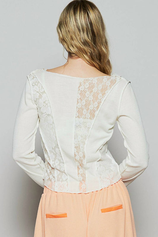 Pol - Boho Lace Trim Top