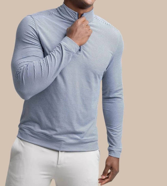 Southern Tide - Cruiser Micro-stripe Quarter-Zip Top