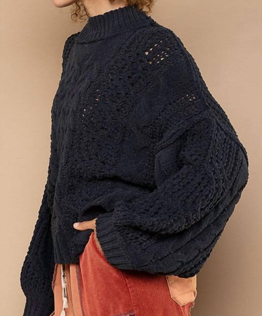 Pol - Chelsey Mock Neck Chenille Sweater