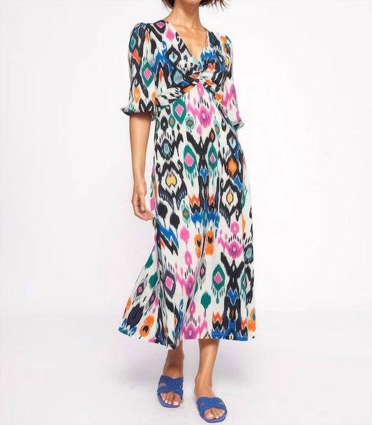 Vilagallo - Carolina Ikat Print Midi Dress