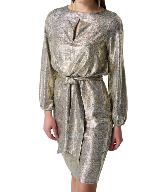 Joseph Ribkoff - Metallic Belted Wrap Dress