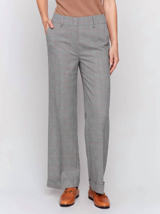 Charlie B - Glen Check Plaid Flare Pants