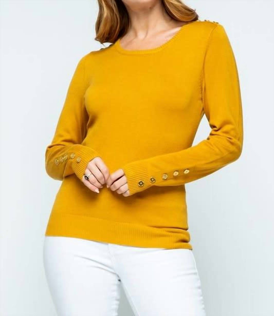 Cielo - Button Shoulder & Sleeve Sweater