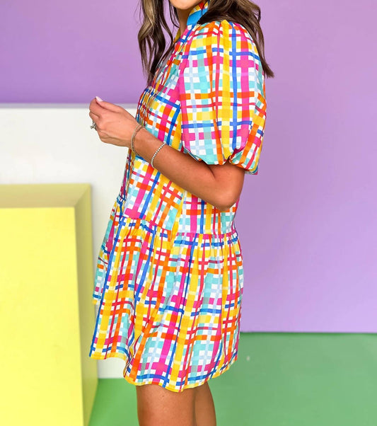 Thml - Puff sleeve gingham dress