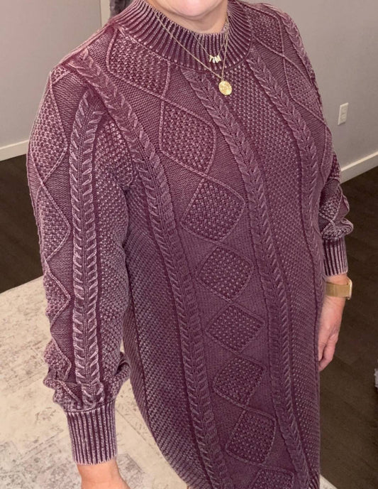 Dex - Perfect Cable Knit Sweater Dress