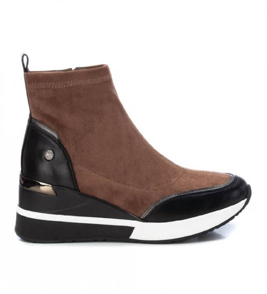 Xti - Women's Suede Wedge Booties