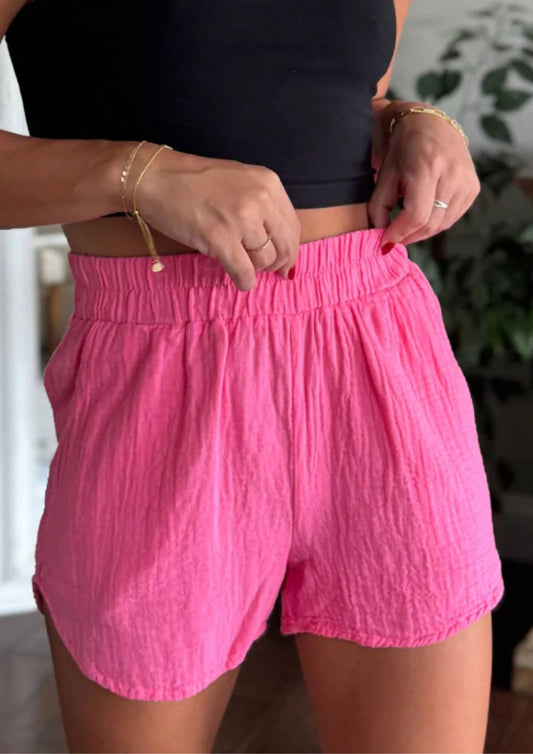 Bobi - Elastic Waist Pocket Beach Short