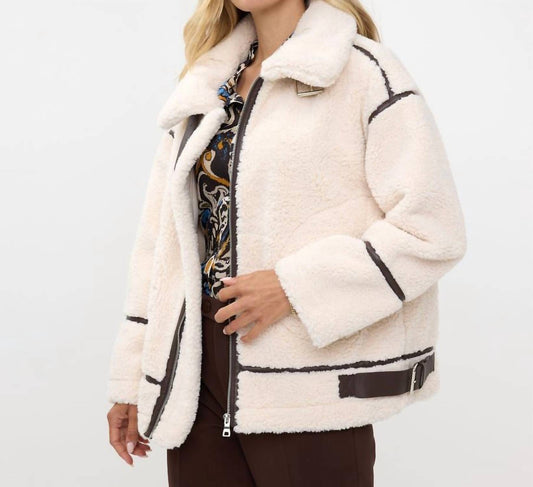 Esqualo - Boell Bonded Suede And Faux Fur Aviator Jacket