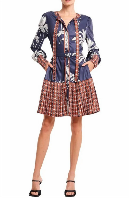 Ciebon - Edda Floral Mix Print Belted Mini Dress