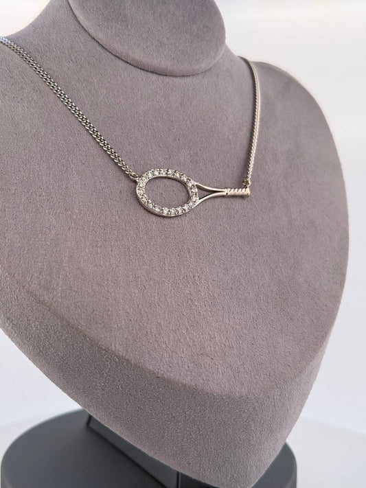 Love Love Tennis - Women's Diamonds Galore Tennis Racket Necklace