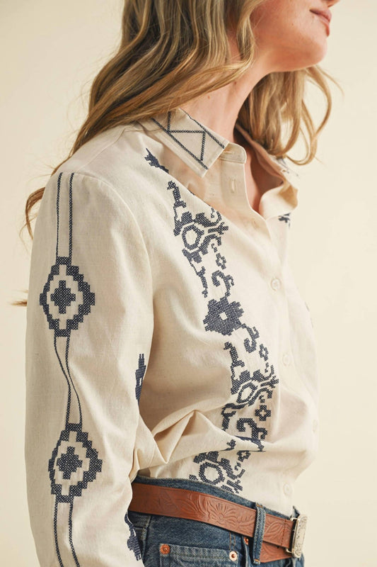 &Merci - Jolene Long Sleeve Button Down Top