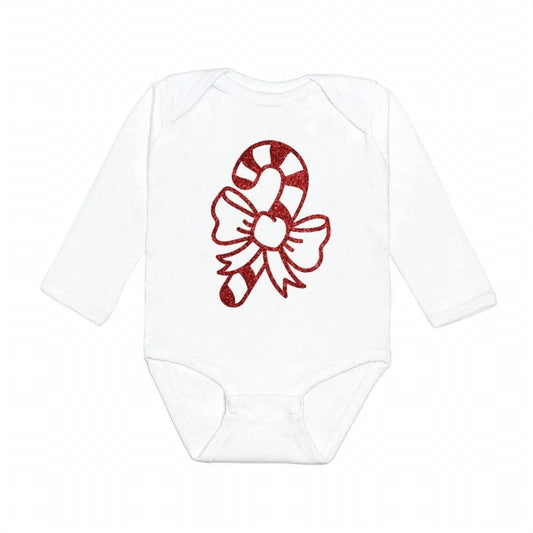 Sweet Wink - Baby Unisex Candy Cane Holiday Onesie