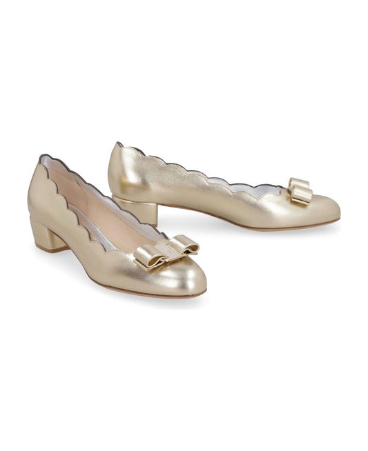 Salvatore Ferragamo - Women's Vara Metallic Leather Ballet Flats