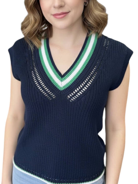 525 America - Varsity Crochet V-Neck Vest