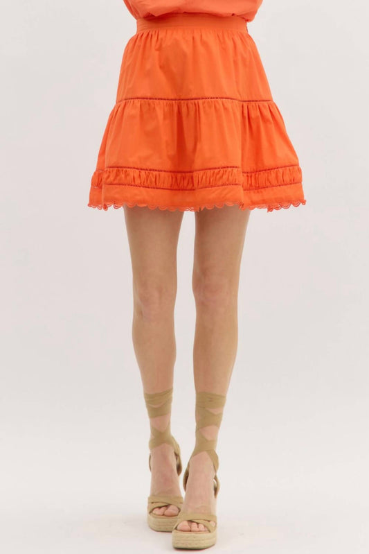 Entro - Accented Ruffled Mini Skirt