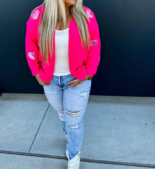 Blakeley - Be Mine Sequin Heart Cardigans