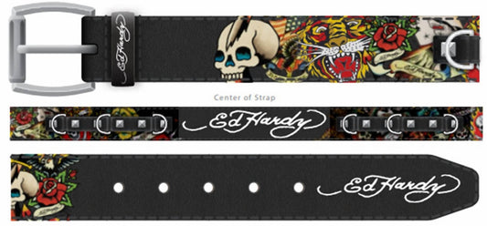 Ed Hardy - Men's Skull Tiger With Studs Belt