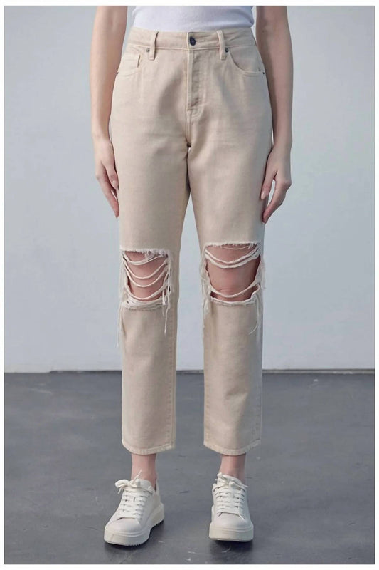 Hidden - Hi-rise Shredded Knee Jeans