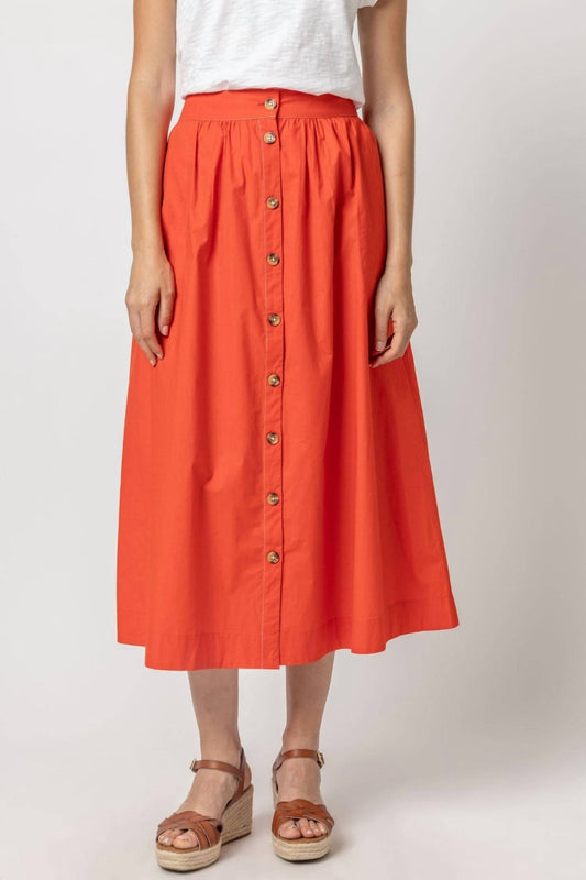 Lilla P - Button Front Midi Skirt