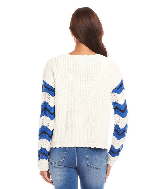 Karen Kane - Pointelle Zigzag Sweater - Plus