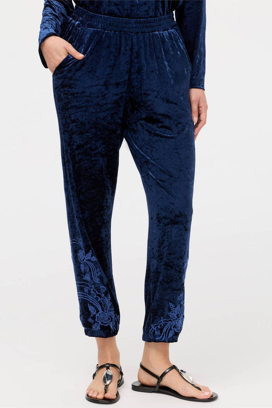 Johnny Was - CARMEL CRUSHED VELVET JOGGER