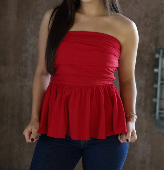 Tcec - Women's Good Times Strapless Peplum Top