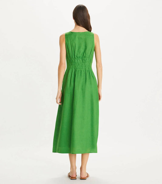 Tory Burch - Pleated Linen Midi Dress
